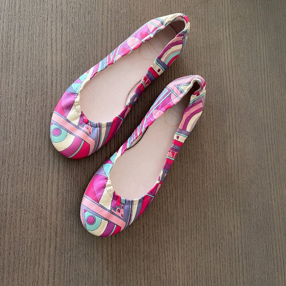 Rare Emilio Pucci Multi-Color All Leather Flats Size EU 37/ US 7
